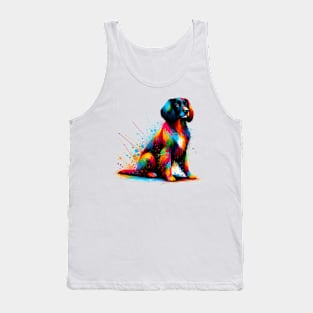 Colorful Boykin Spaniel in Artistic Splash Style Tank Top